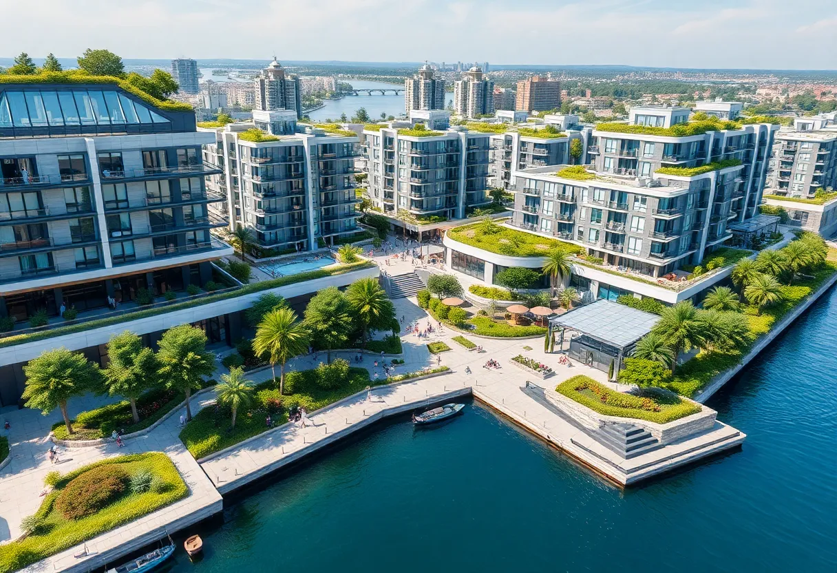 Aqua Arc Project showcasing modern architecture and waterfront views