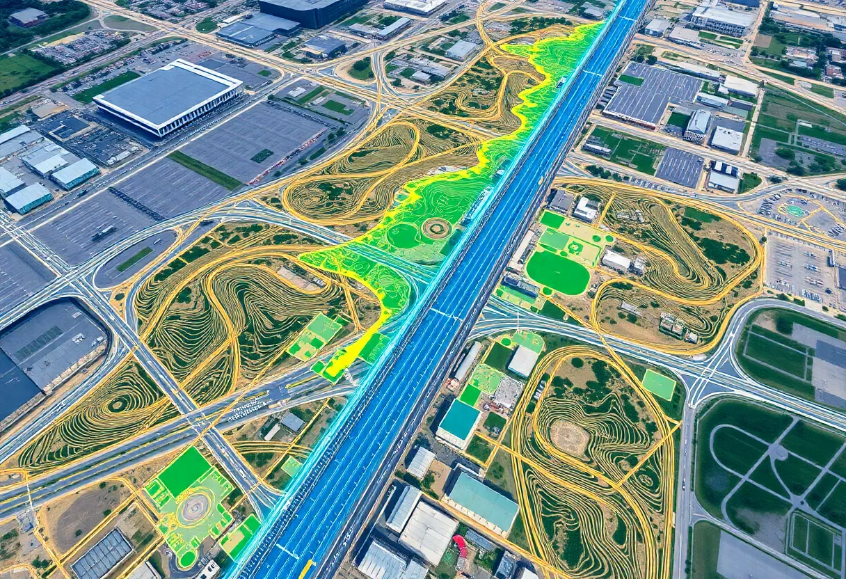 A visual depiction of corridor mapping with GIS and BIM technologies in the construction industry