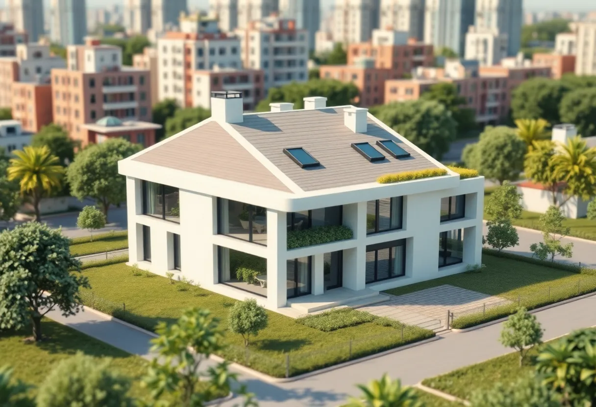 Image of a modern 3D printed affordable home in Ohio