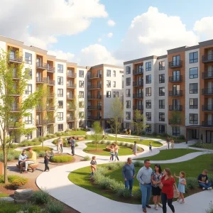 Modern affordable housing complex in Whitehall