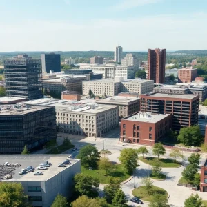 Cityscape of Athens, Ohio highlighting infrastructure issues