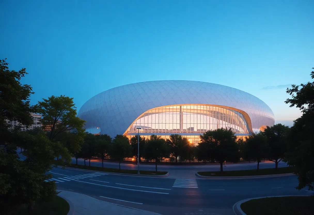 Architectural rendering of the proposed Cleveland Browns dome