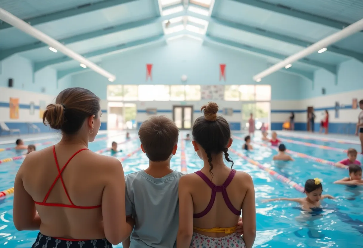 Families enjoying the Cleveland Heights community pool