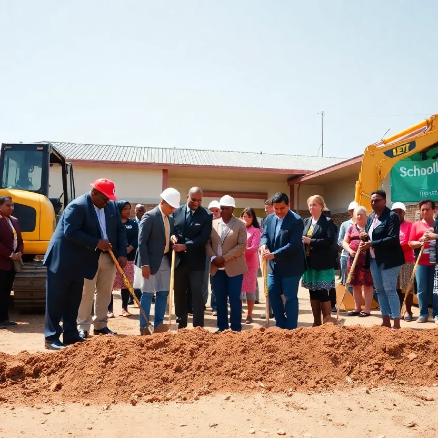 Ceremony marking the beginning of construction for a new school in Tippecanoe, Ohio.