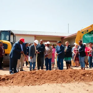 Ceremony marking the beginning of construction for a new school in Tippecanoe, Ohio.