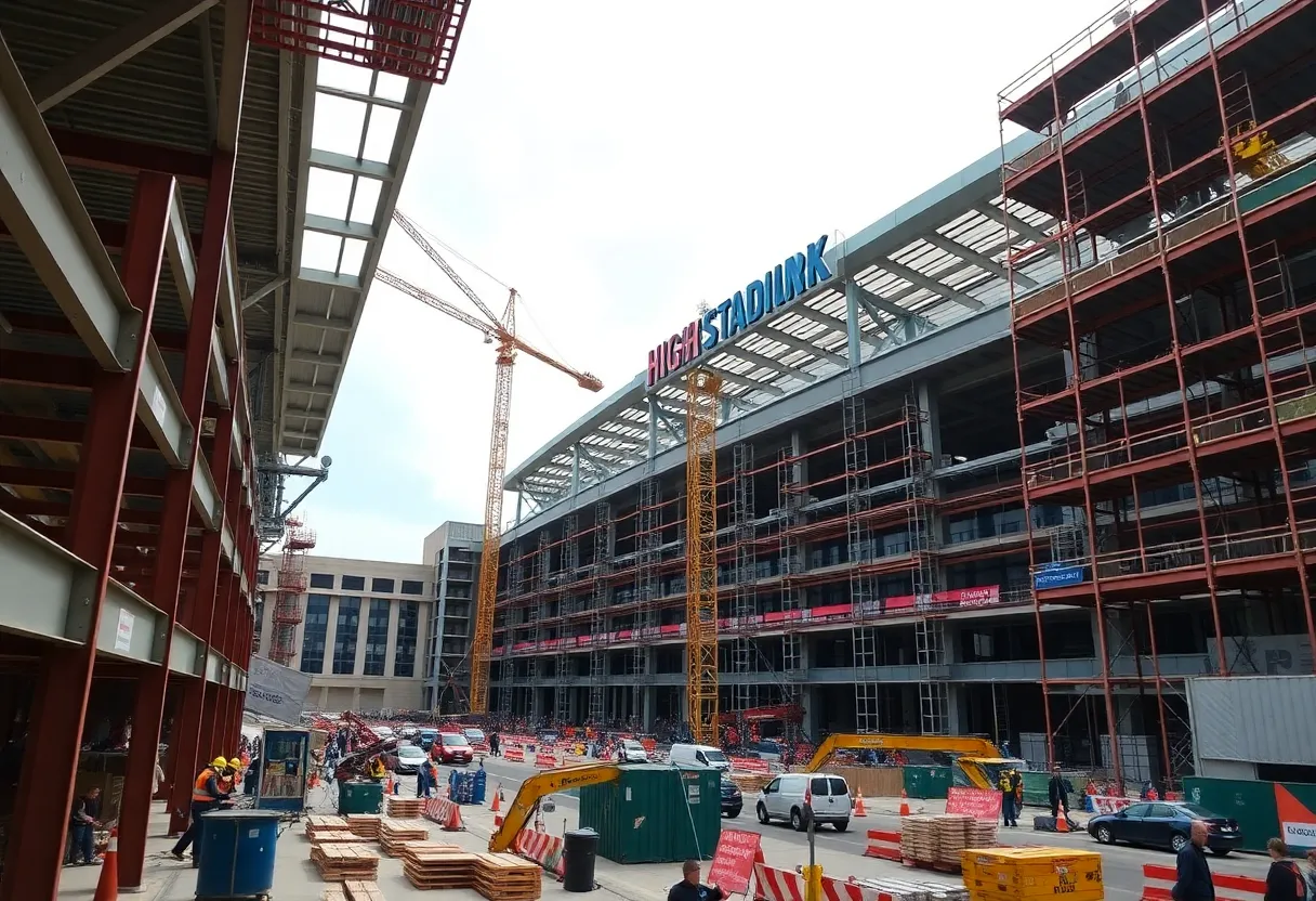 Construction of Highmark Stadium in Ohio