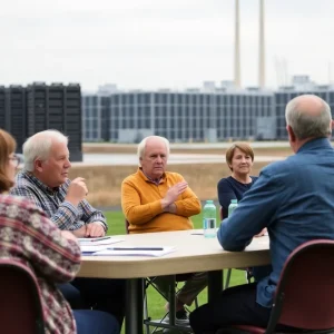 Residents in Hilliard discussing the impact of Amazon's fuel cells project