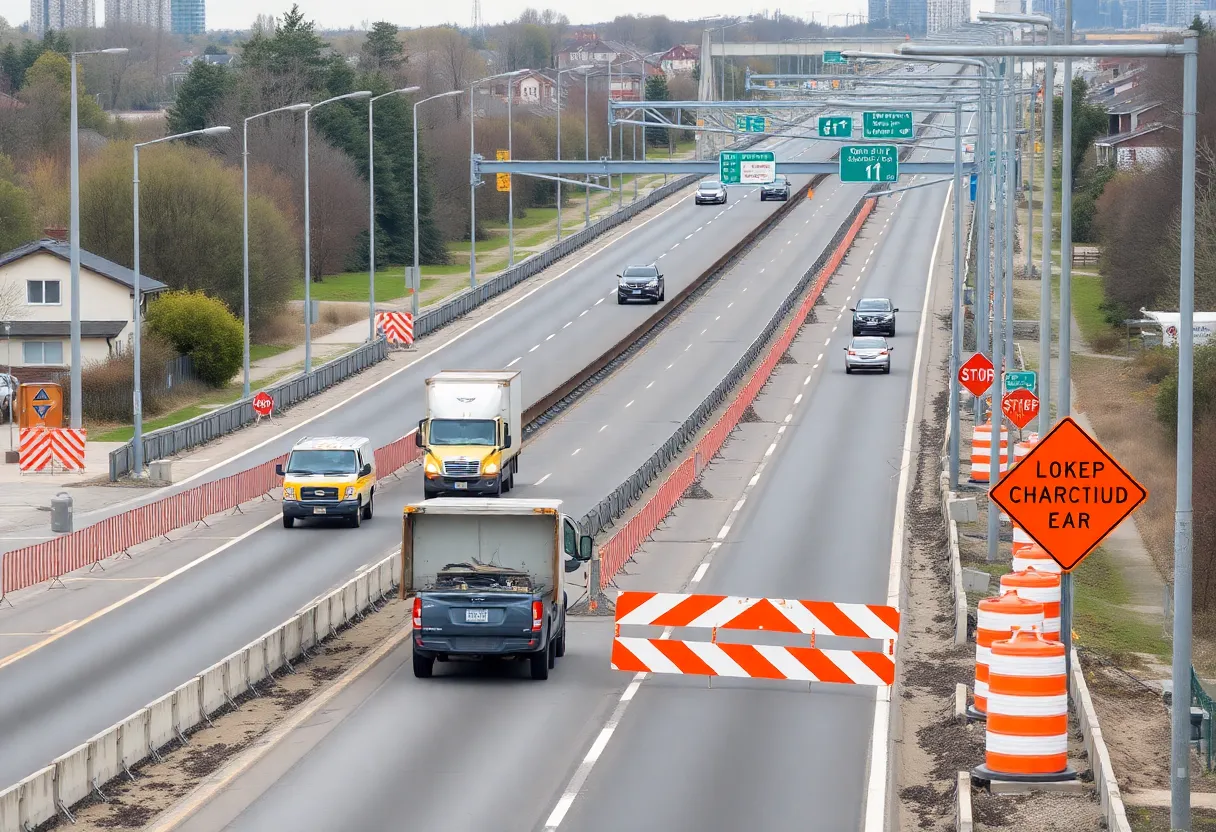 Construction work on I-70 ramp in Montgomery County