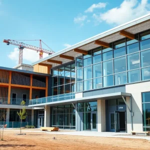 Architectural rendering of a new school building for Kettering Schools