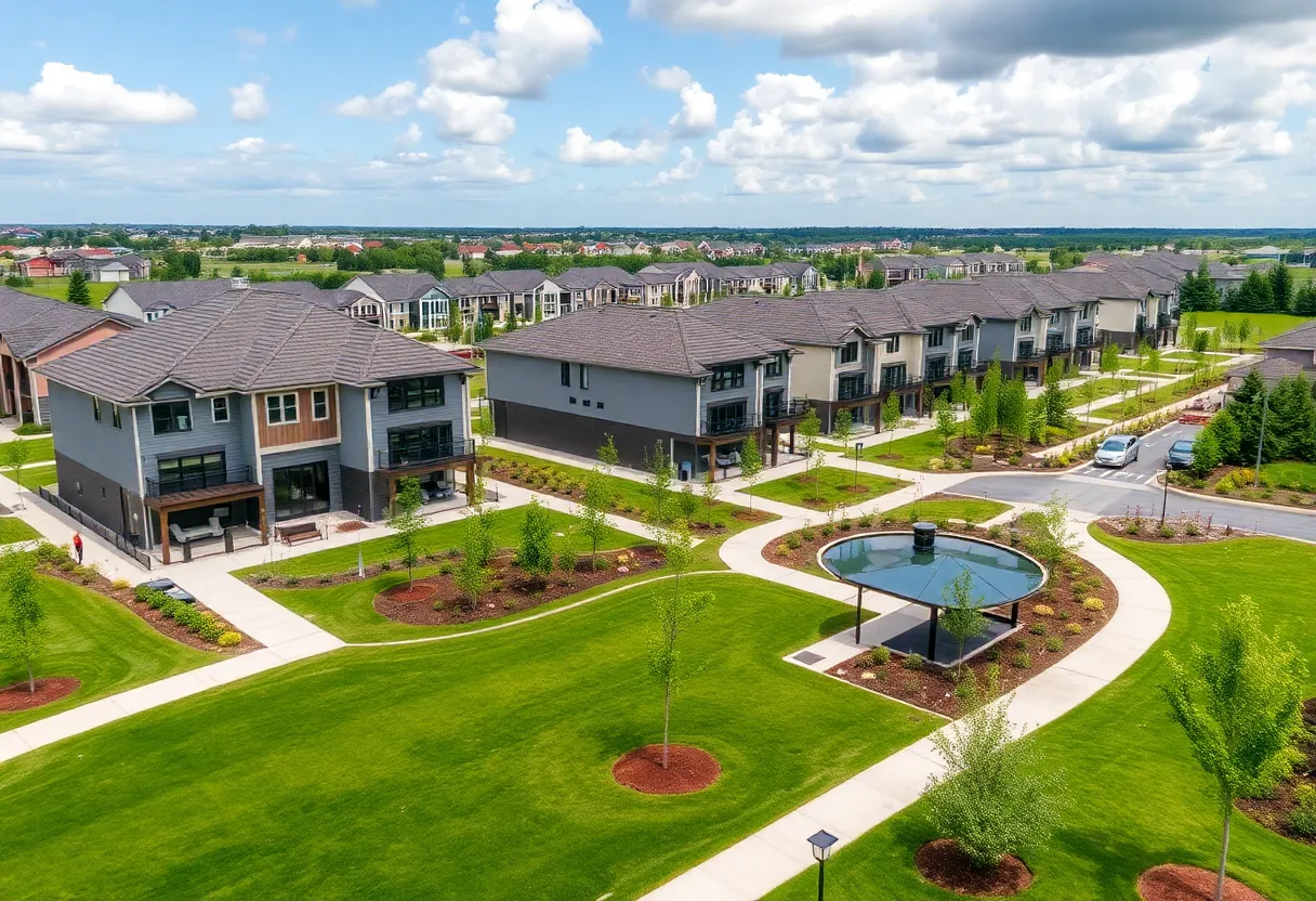 Modern homes in Lake Milton housing development