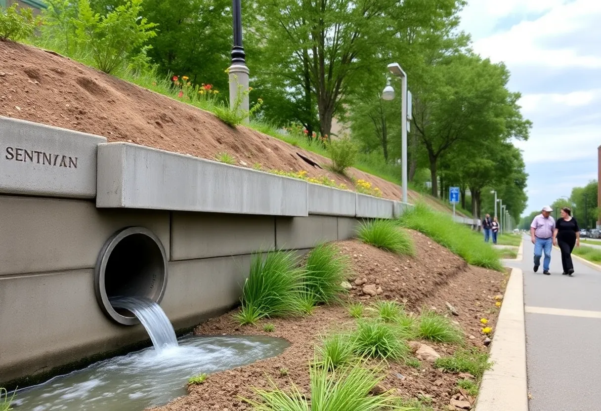 New stormwater system and shared-use path on Mansfield Avenue, Ohio