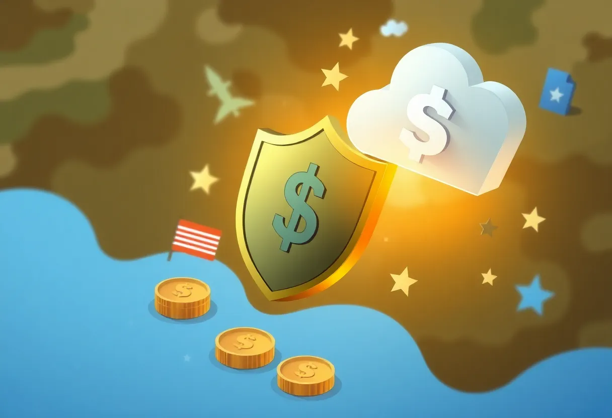 Illustration symbolizing military service and financial stability