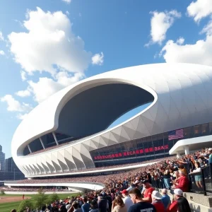 Conceptual image of a domed stadium for Cleveland Browns