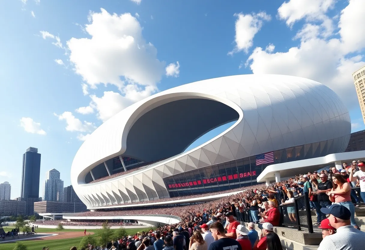 Conceptual image of a domed stadium for Cleveland Browns