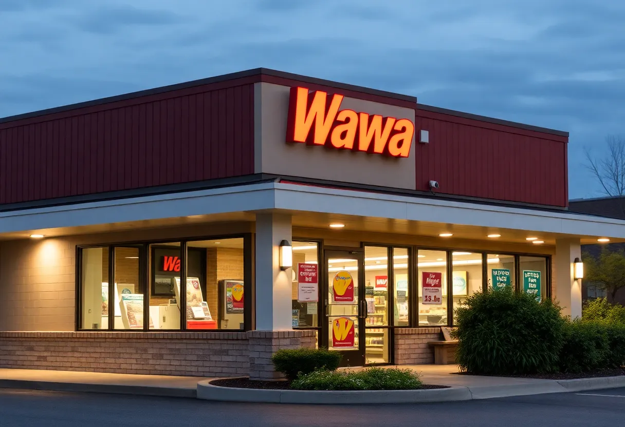 Exterior view of new Wawa store in Celina, Ohio