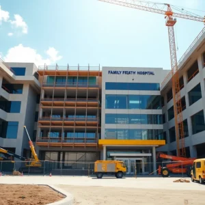 Image of the Women and Children's Hospital construction site in Belpre, Ohio