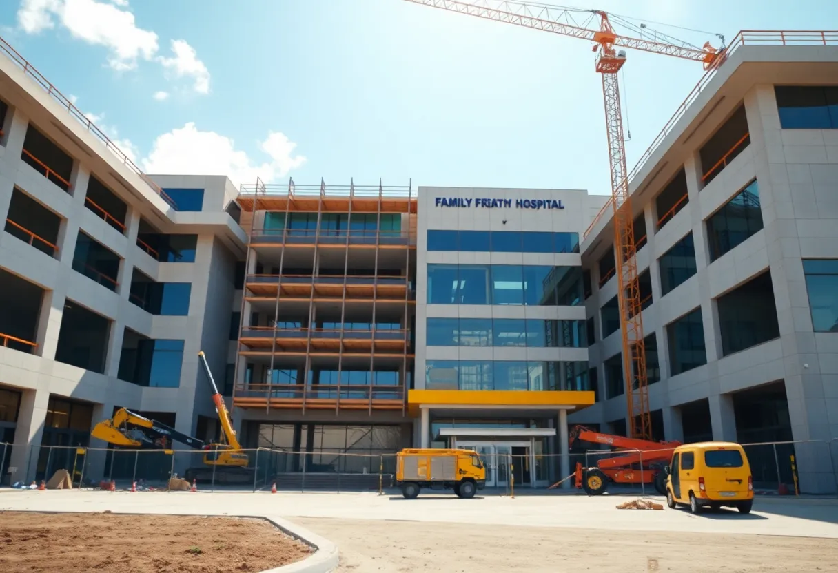 Image of the Women and Children's Hospital construction site in Belpre, Ohio